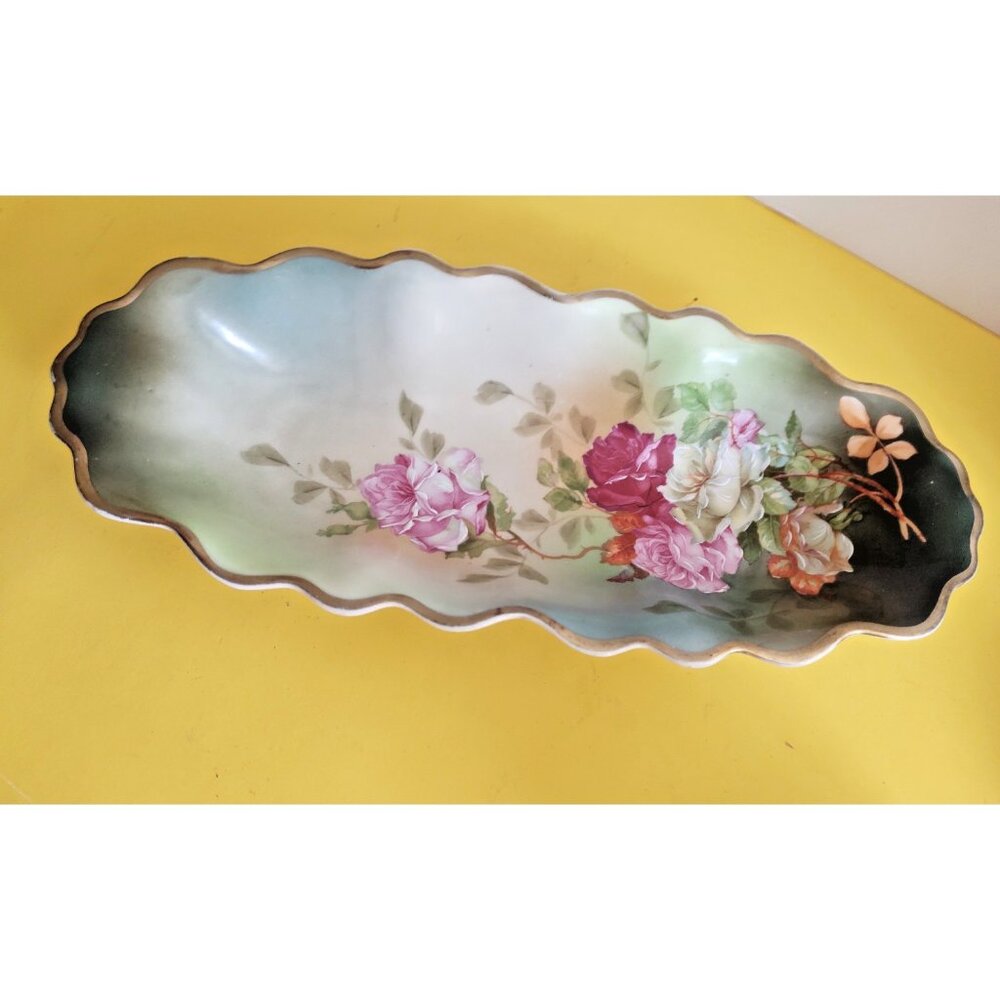Antique M&Z Austria Vegetable Serving Dish 11 3/4" x 5" 1920's
